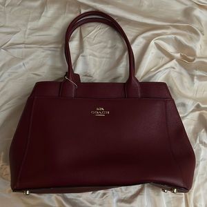 Coach Red Casey Tote Grosgrain Leather F31474